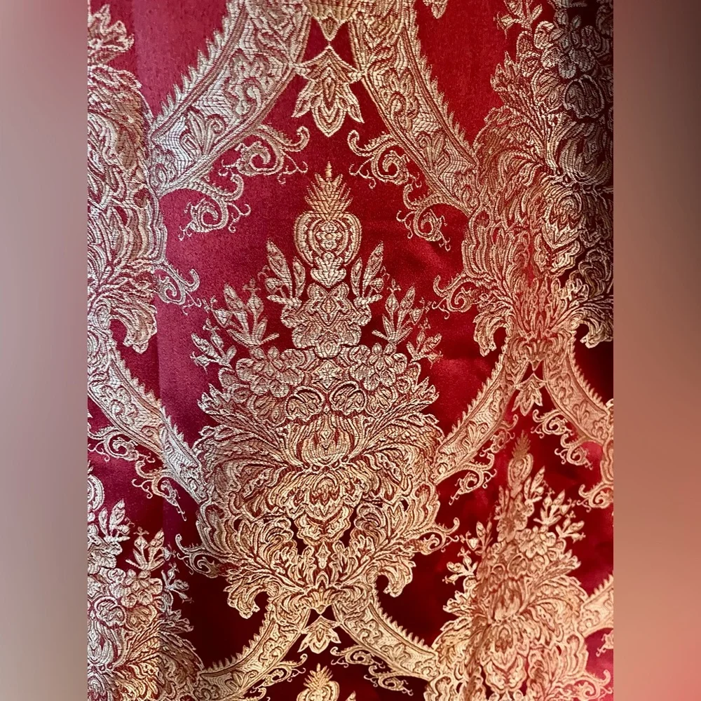 Beautiful Red and Gold Damask Croscill 1 Single Drapery Panel
